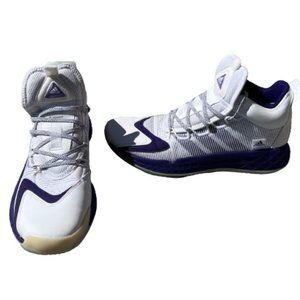 Adidas Pro Boost Mid Men's Basketball Sneakers White and Purple Size 12.5